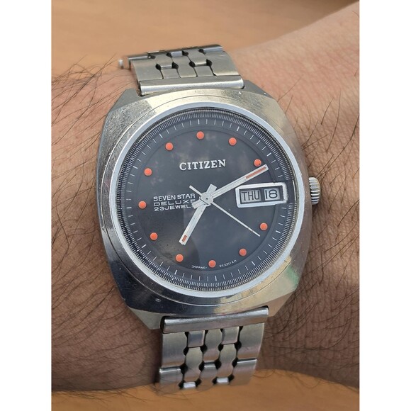 Vintage Citizen Seven Star Deluxe Automatic Watch 23 Jewels Day Date JDM 70s main image 15
